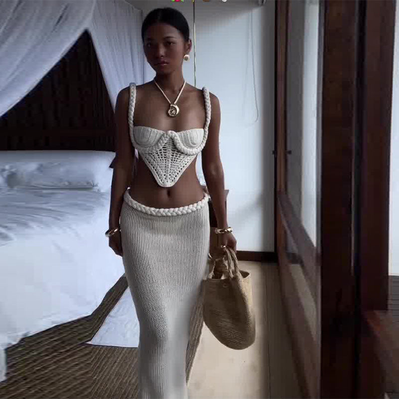 Crop Top & Low Waist Skirt Set